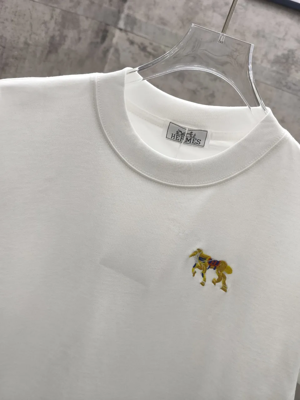 P90🌈🌈 Hermes* New Arrival logo T 32 Breathable 320g 1.1 ， Os Same Style Versatile Size: S M L XL XXL ：White Black